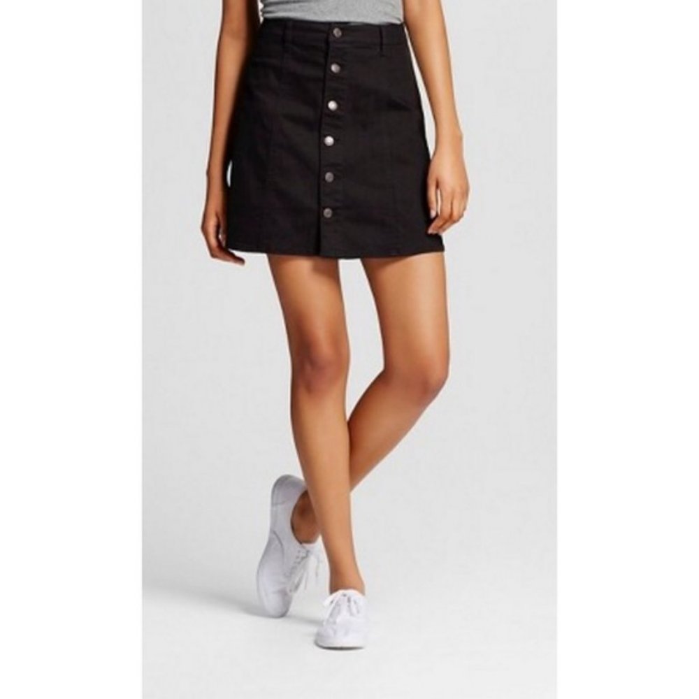 Mossimo Black Button Down Skirt